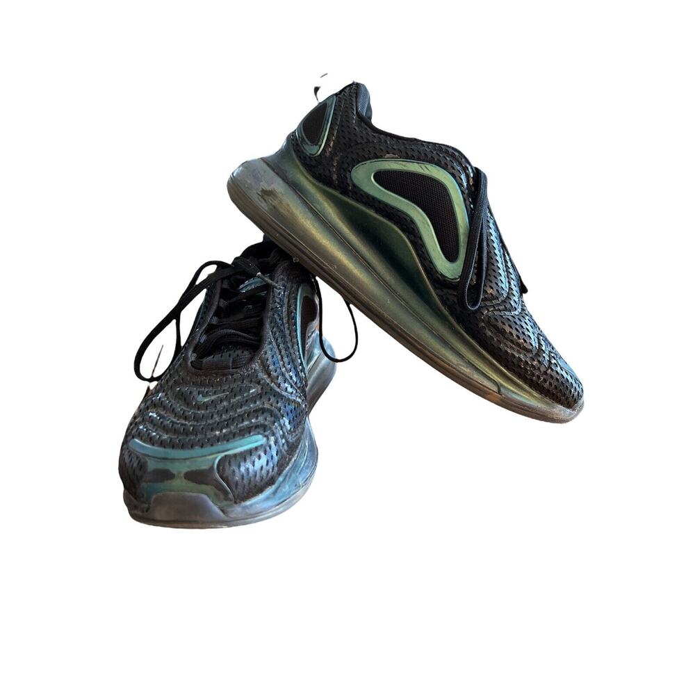 7Y Nike Air Max 720 Iridescent (AQ3196-003) Black Textile No Box Black Teal - Picture 2 of 9